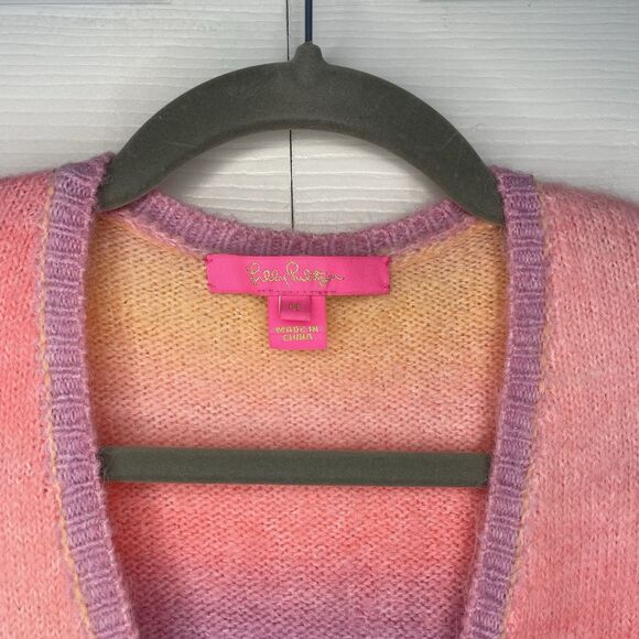 Lilly Pulitzer Yummy Melon Spacedye Chiya Sweater Pink/Purple/Yellow Siz… - Picture 3 of 12
